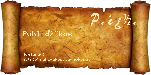 Puhl Ákos névjegykártya